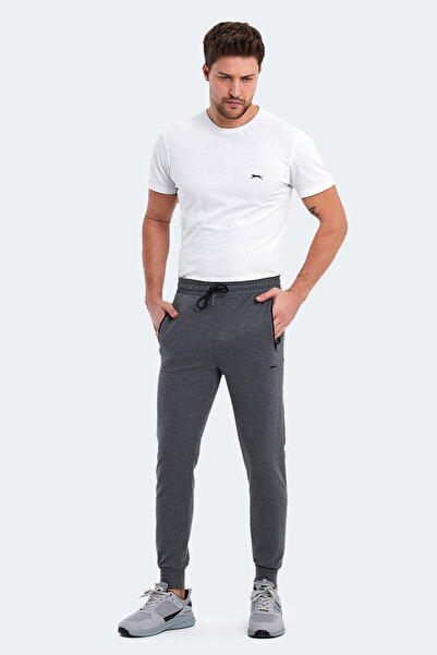 Slazenger OFER IN Erkek Fermuar Cepli Koyu Gri Eşofman Altı