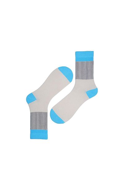 The Socks Company Дамски чорапи с шарка Socket в екрю синьо 23kdcr276k