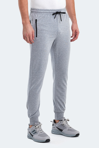 Slazenger OFER IN Erkek Fermuar Cepli Gri Eşofman Altı