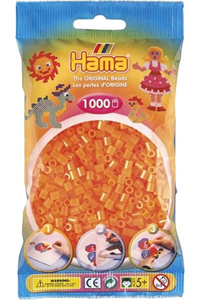 Hama 1,000 Midi Beads - Neon Orange