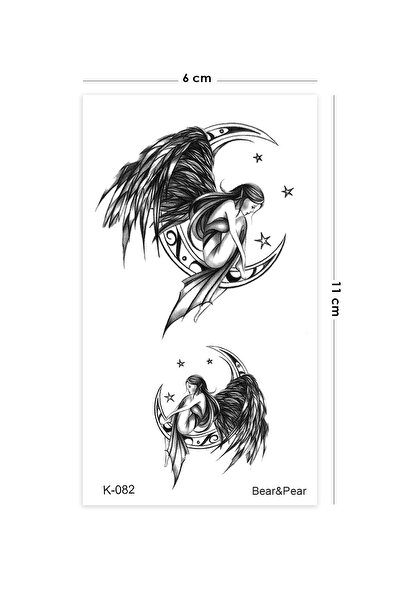 BP Tattoo Angel Minimal Boyun Dövmesi Geçici Melek Dövmesi Tattoo