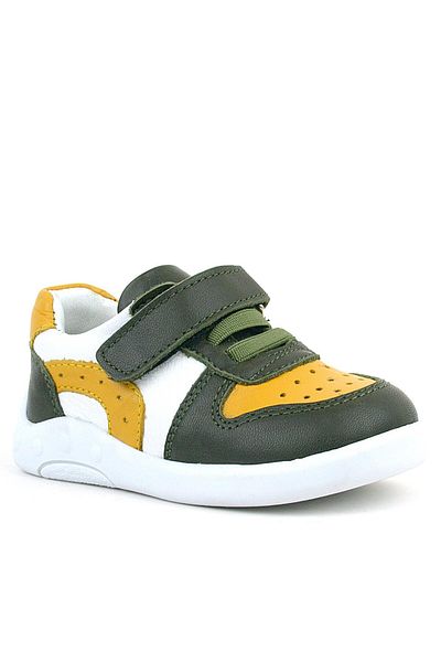 Rakerplus Genuine Leather Khaki Yellow Anatomical Baby Sneakers