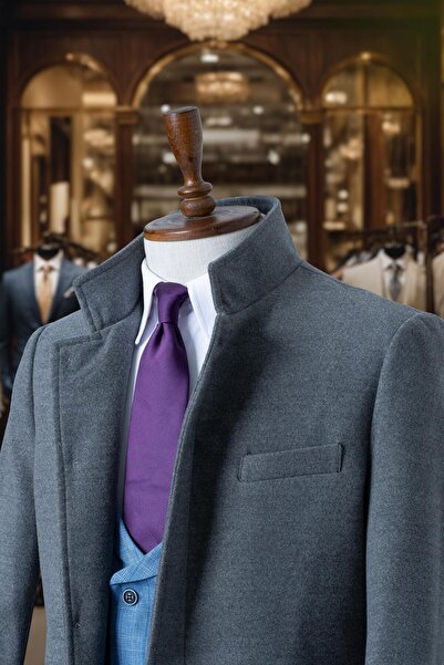 Salihtarzz Men's Coat Cashmere Gray Bag SD7859