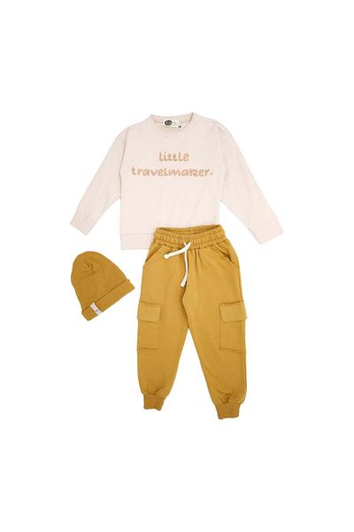 rg kidsstore Hooded Beret Sweatshirt and Sweatpants Set for Kids