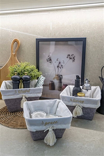 Epilons Multi-Purpose Storage Organizer Box Square Felt Basket (3 Sizes)