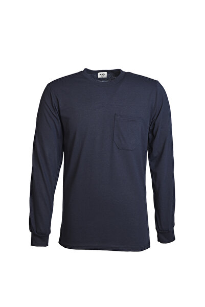 MESAY okrugla kragna Mornarsko plava majica sa dugim rukavima