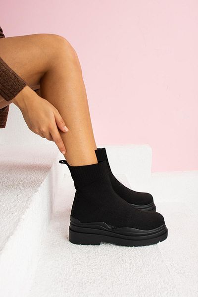 ShoeTek Cizme și ghete pentru damă Lizge Tricoturi țesute Negru