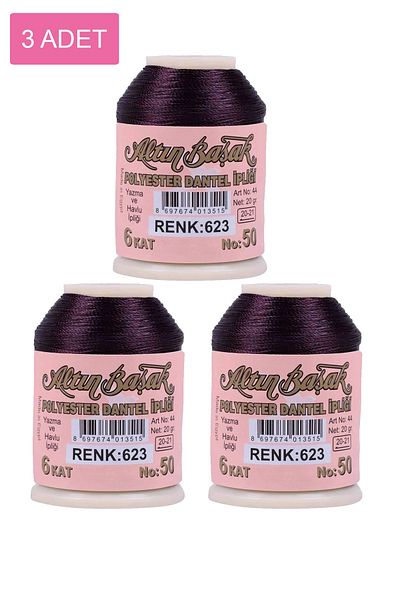 NEZADE STORE 3 Pieces Gold Spike Needle and Lace Thread 20 Gr - Royaleks - No: 623