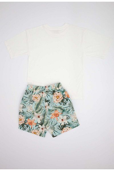 rg kidsstore Set de costume de baie cu imprimeu detaliat tricou și pantaloni scurți