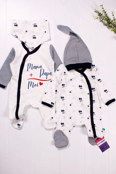 Babydonat 4-piece Jumpsuit Set for Baby Boy - Marine Tie Pattern