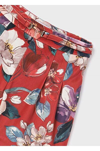 MAYORAL تنورة قصيرة للأطفال باللون الأحمر المخملي