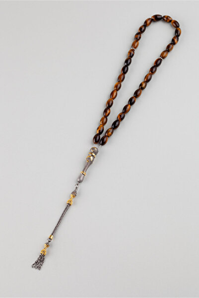 So CHIC... سبحة صلاة 36 سم بحجر عين النمر وشكل نجمة القمر