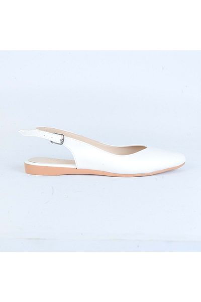 moda ayakkabım Pantofi de modă 254 Pantofi de zi cu balerină pentru femei - Mds00826-alb-36