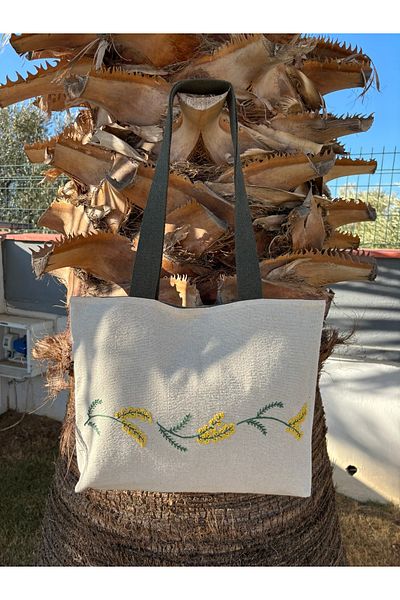 Handream Mimosa Branches Cloth Shoulder Bag