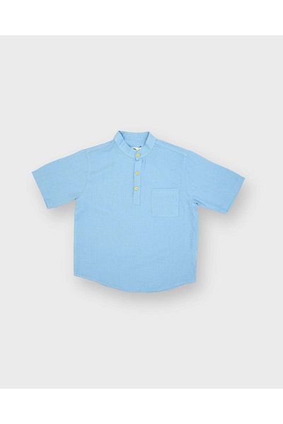 rg kidsstore Cămașă de vară pentru copii din țesătură de in - Design cu rever