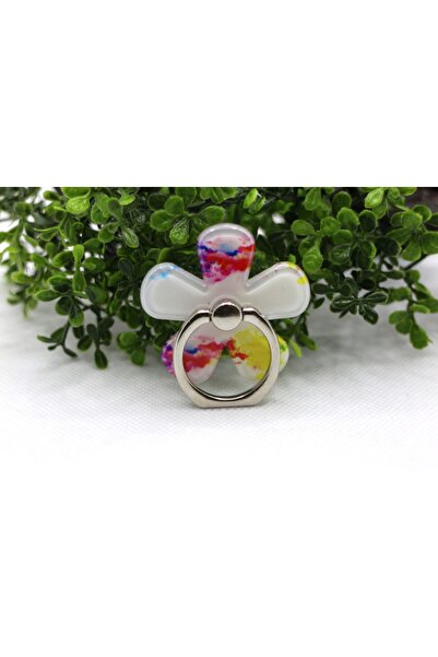 Tezcan Aksesuar Çiçek Tasarım Desenli Yüzük Popsocket ve Parmak Tutucu