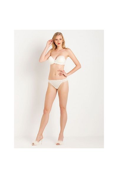 Magic Form 2060 Lace Strapless Watery Bra - Ecru