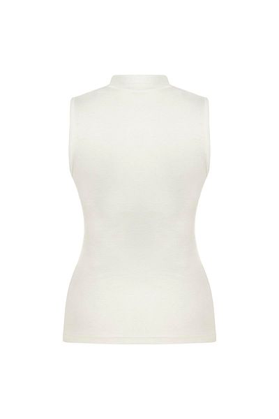 praye White Lycra Sleeveless Bodysuit
