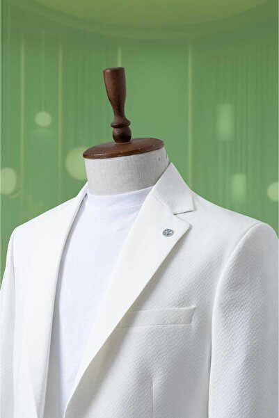 Genel Markalar Takım Elbise Gofre İpli Beyaz SD4194