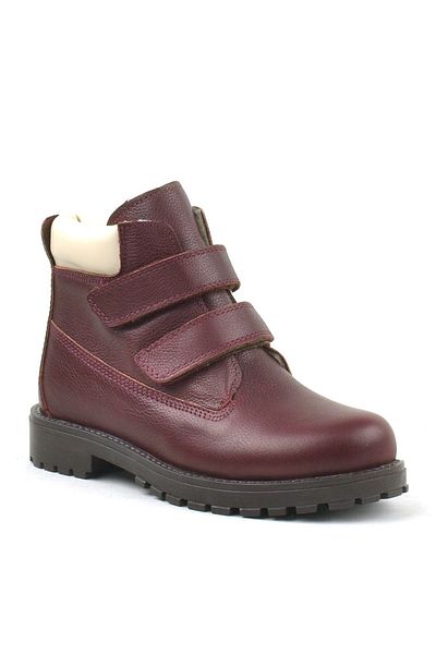 Rakerplus Παιδικές μπότες Neson Γνήσιο Δερμάτινο Claret Red Velcro
