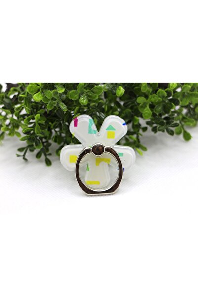 Tezcan Aksesuar Çiçek Tasarım Desenli Yüzük Popsocket ve Parmak Tutucu