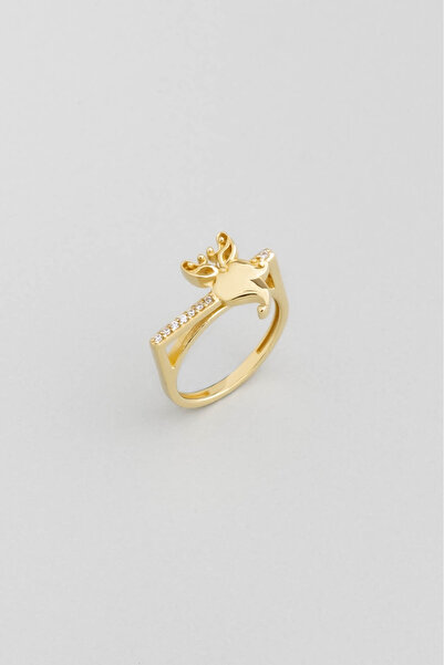 So CHIC... Gizemli Göz 18 Ayar Sarı Altın Kaplama Gümüş Uğurlu So CHIC... Baykuş Yüzük