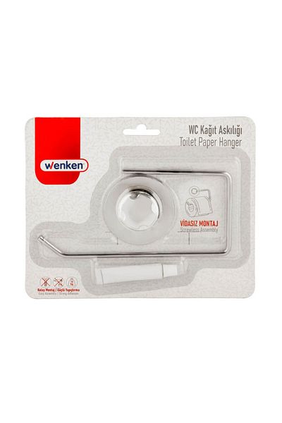 Piev Βάση χαρτιού τουαλέτας Wenken Screwless Ultra Strong Bonding Luxury Chrome