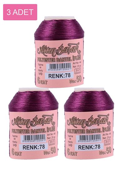 sedustore 3 Pieces Gold Spike Needle and Lace Thread 20 Gr - Royaleks - No: 078