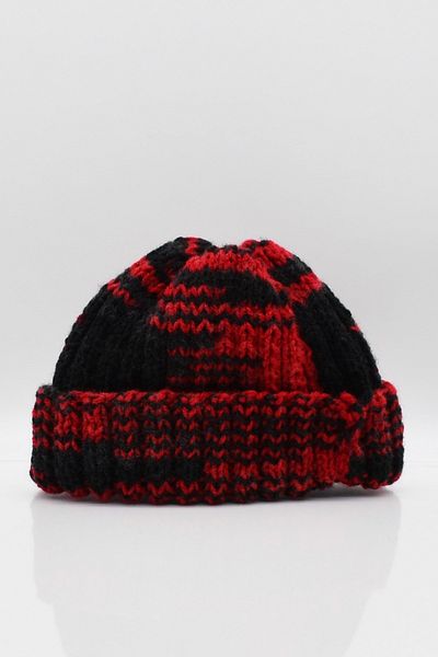 Külah Women's Short Winter Beret Black-red