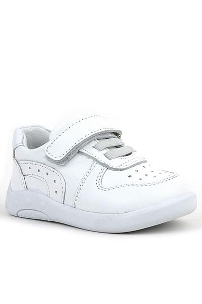 Rakerplus Genuine Leather White Anatomical Baby Sports Shoes