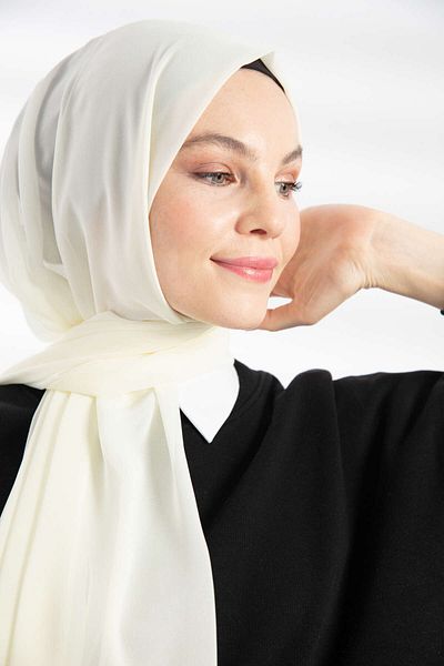 PURESCARFS Ivory Chiffon Shawl