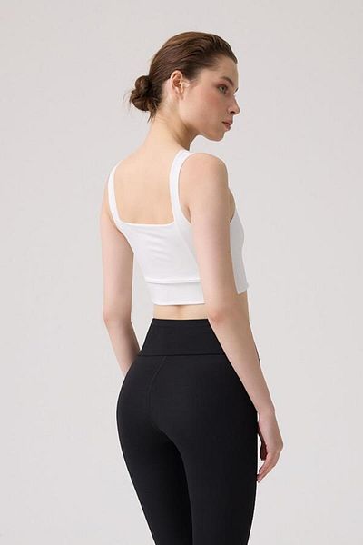 Cottonhill Square Collar Cream Crop Top Bustier