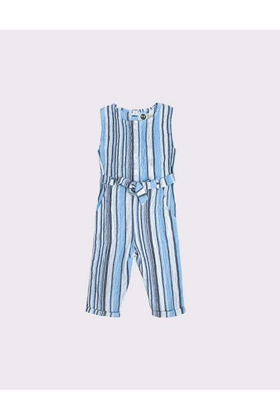 rg kidsstore Linen Children's Jumpsuit - Patterned and Belted