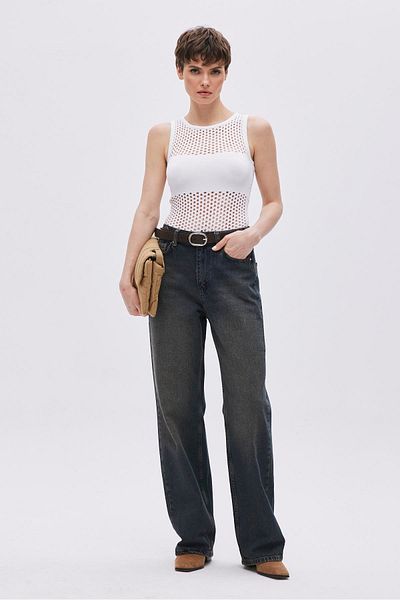 SHERIN Ecru Snap Fastener Πλεκτό Σώμα