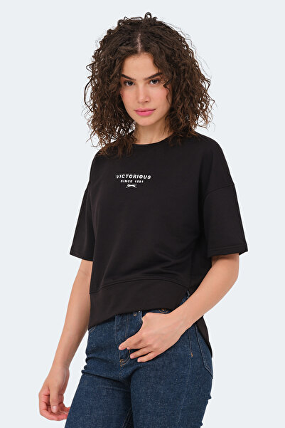 Slazenger Village Women's Oversized Black T-Shirt