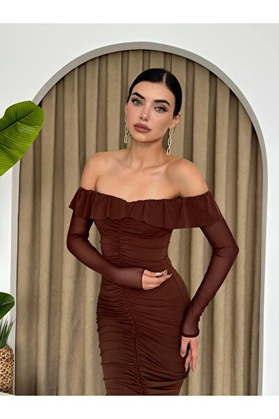 conconmoda Sandy Tül Kol Tasarım Elbise