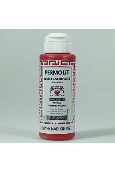Permolit Multi-Surface Nar Kırmızısı Hybrid Akrilik Hobi Boyası 120 Ml.