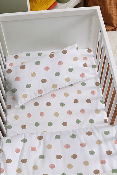 Tuğba Kuğu Mother's Side Crib Duvet Cover Set (60X100) - Iconic Series - Dots