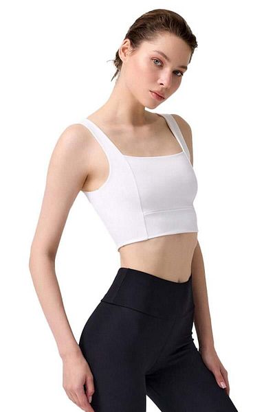 Cottonhill Square Collar Cream Crop Top Bustier