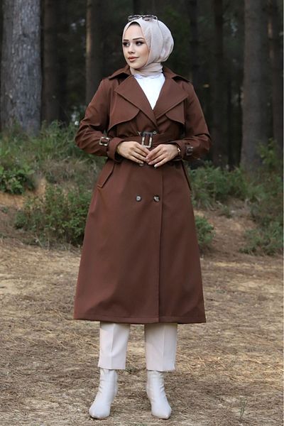 ALNİSS COLLECTİON Γυναικεία καμπαρντίνα με γιακά μανίκι με λεπτομέρεια
