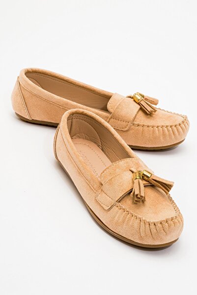 Ccway Balerini de damă BEIGE SUEDE - Cu cataramă