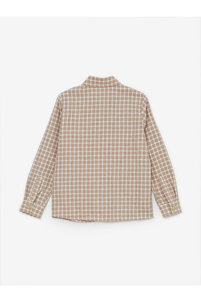 LC Waikiki Lcw Eco Brown Plaid Long Sleeve Boy's Shirt