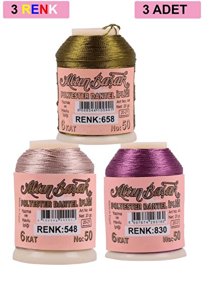 Genel Markalar 3 Adet Altınbaşak Oya Ve Dantel Ipi 20 gr - No: 830