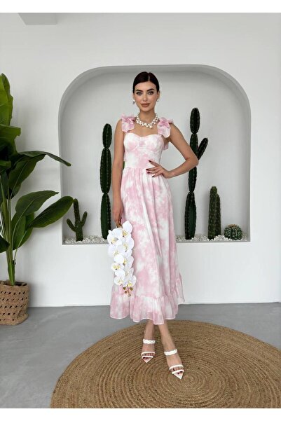 conconmoda Bridney Kadın Midi Elbise - Pembe