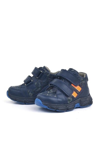 Rakerplus Hakiki Deri Lacivert Turuncu Bebek Spor Bot Ayakkabı