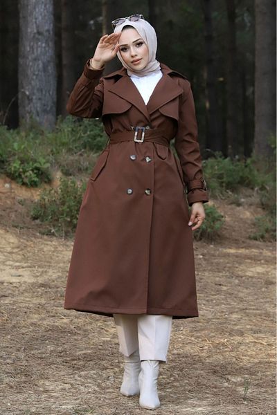 ALNİSS COLLECTİON Γυναικεία καμπαρντίνα με γιακά μανίκι με λεπτομέρεια