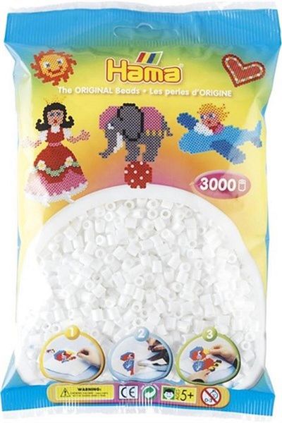 RAVENSBURGER White Hama Midi Beads - 3,000