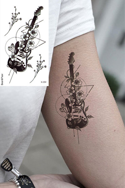 BP Tattoo Müzikal Geçici Dövme, Gitar Nota Dövmesi Tattoo