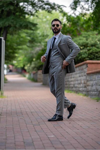 Salihtarzz Italian Cut Suit Gray - Slim Fit SD4949