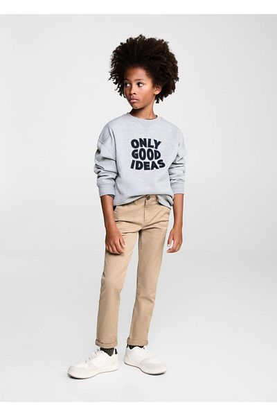 MANGO Kids Βαμβακερό φούτερ με λεπτομέρεια κεντήματος